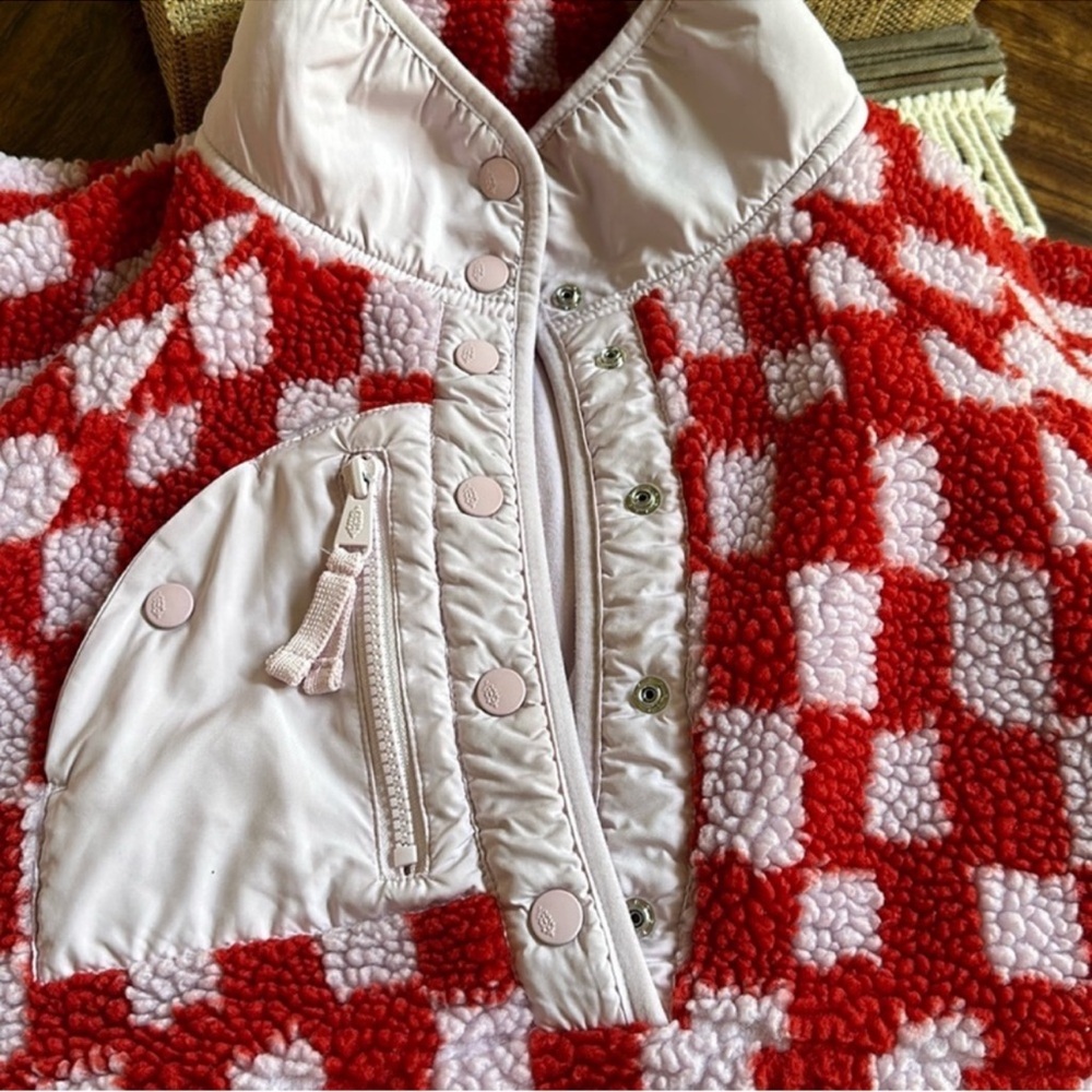 RARE Free People Movement | Hit The Slopes Checkered Fleece Pullover | Medium - Picture 8 of 13